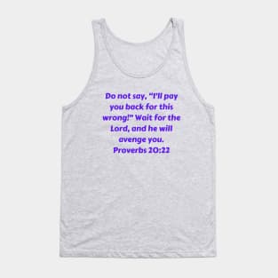 Bible Verse Proverbs 20:22 Tank Top